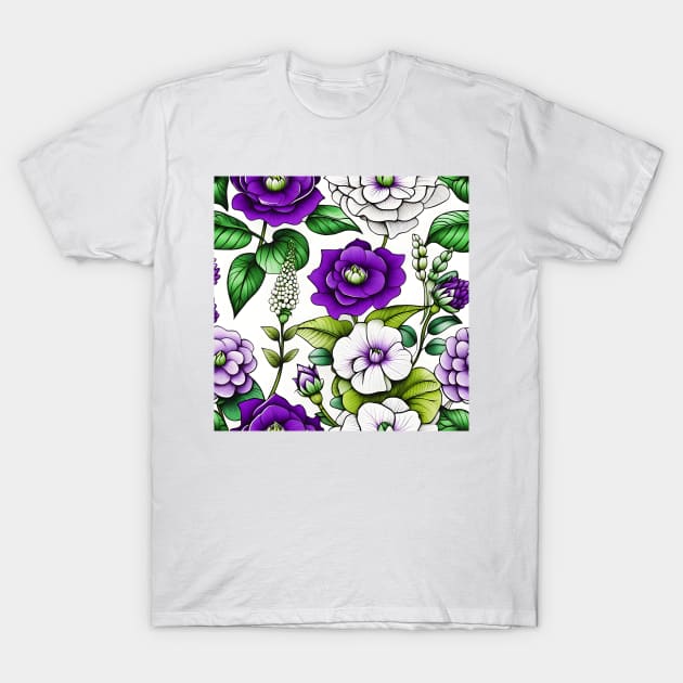 Suffragette Colours Floral T-Shirt by PurplePeacock